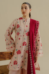 ZARA SHAH JAHAN - 3PC LAWN EMBROIDERED SHIRT WITH CHIFFON EMBROIDERED DUPATTA AND TROUSER - HZG2281